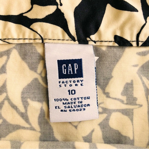 Gap Factory Store pencil skirt 100% cotton in black and tan leaf print sz. 10 - Picture 13 of 13